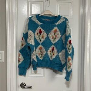 Bailey Rose Blue Knit Sweater